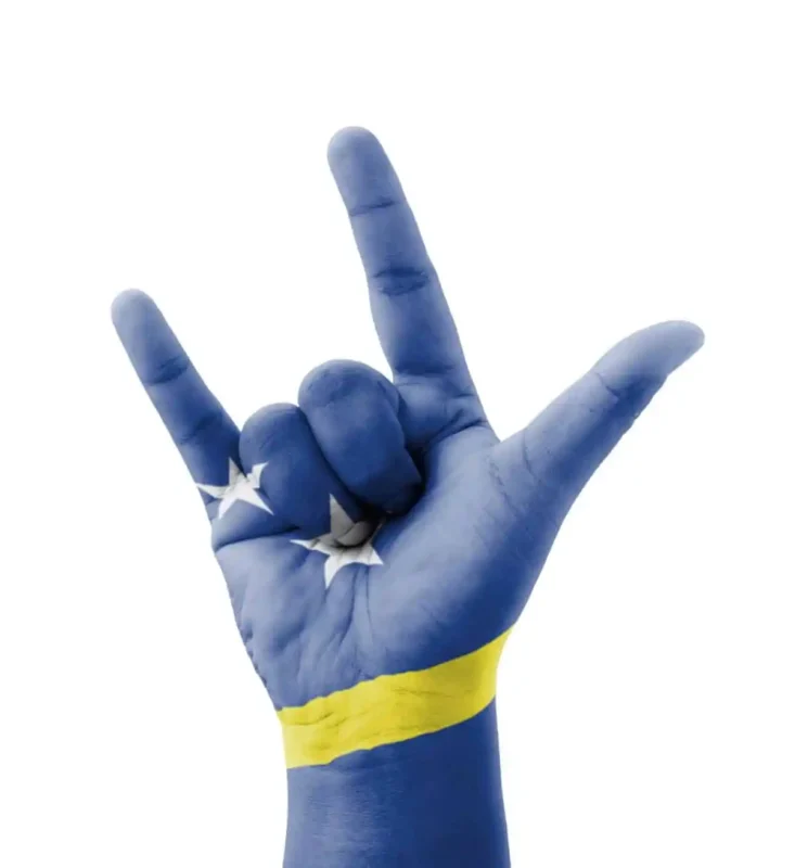 curacao flag hand
